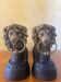 Fireplace - 1900-1910 pair of cast iron andirons