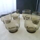 Set of 6 glasses smoked cups 60s-70s