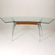 Bernard Dequet glass and aluminium desk for Protis, 1980s