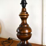 Vintage 60s turned wooden lamp