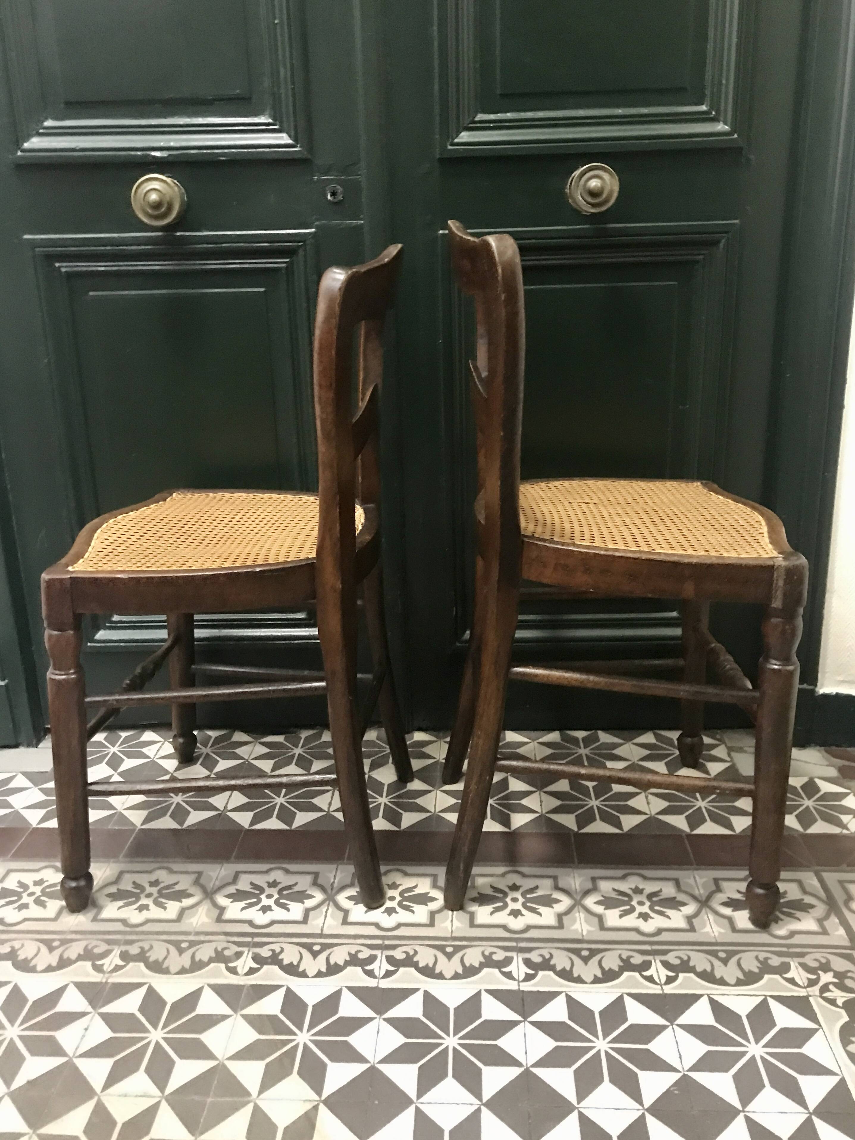 Pair of cane chairs