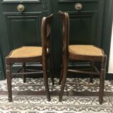 Paire de chaises cannées