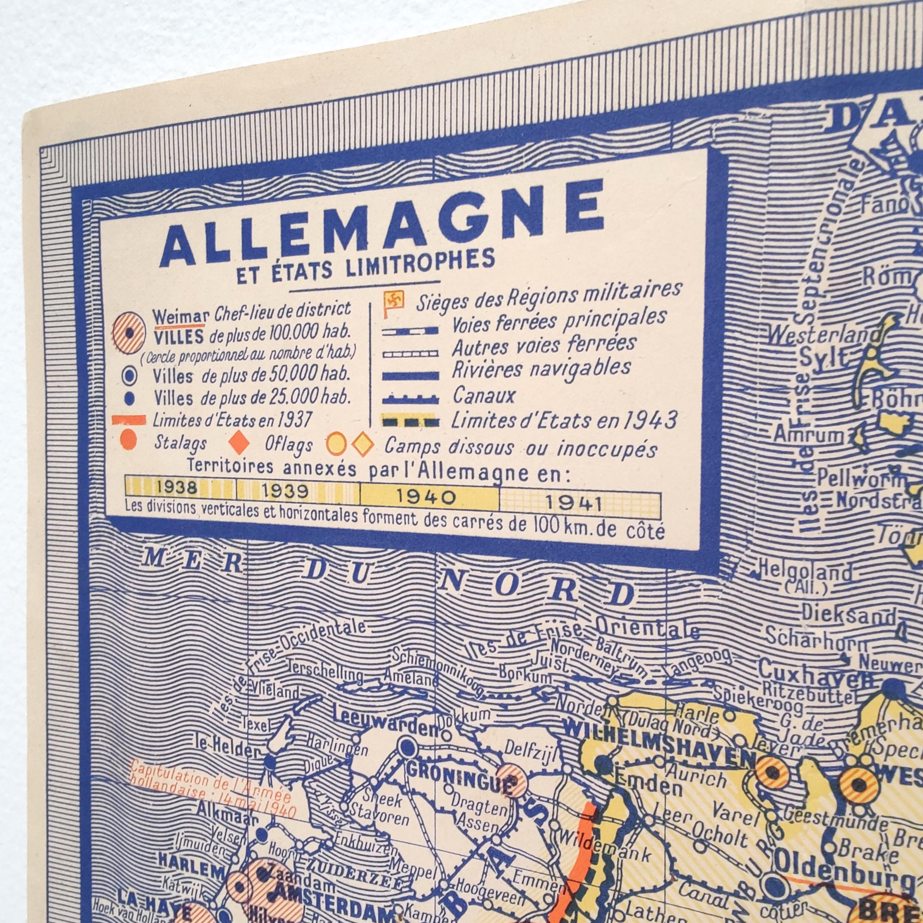 Map Germany and Europe 40s
