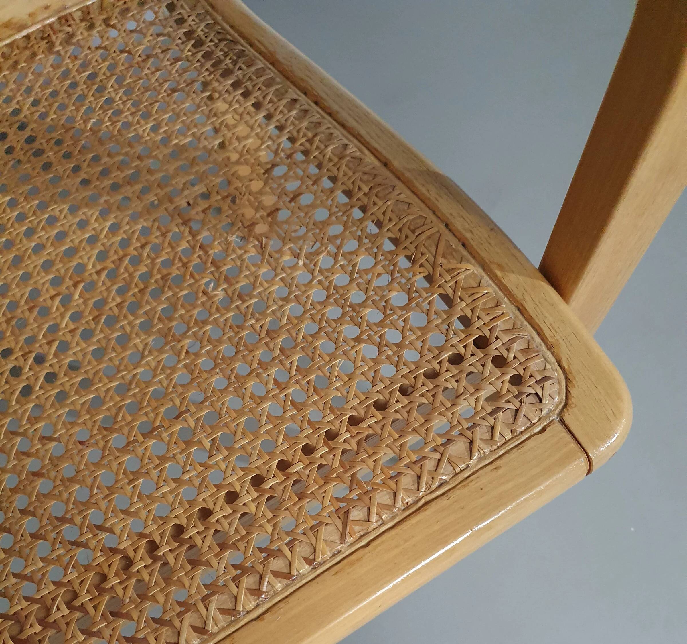 Beech wood and webbing side chair by Olivo Pietro, Italy, 1970s