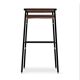Lote de 5 Taburete de Bar Clásico Contemporáneo Marrón Oscuro Piel Goma Negra Metal