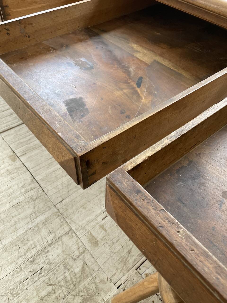 Solid walnut farmhouse castle table 1900 XXL