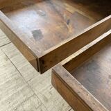 Solid walnut farmhouse castle table 1900 XXL