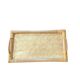 Plateau nacre et rotin vintage