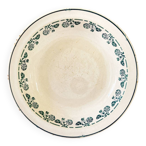 Plat rond Digoin & Sarreguemines, modèle Rosa, entre 1920 et 1950