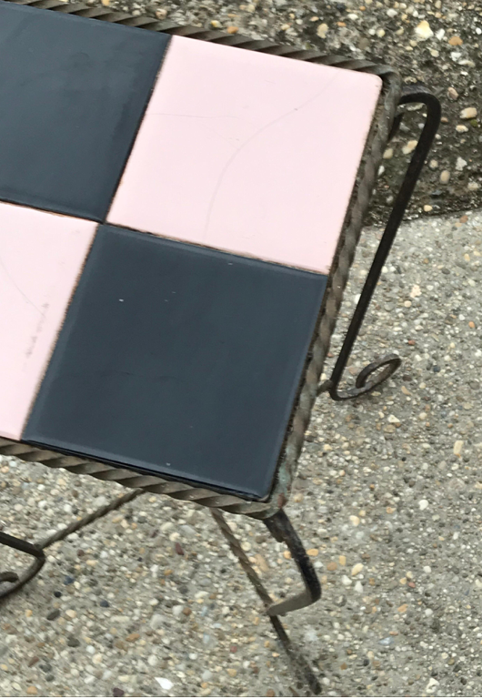 Hungarian art deco hand-hammered iron table