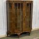 English walnut display cabinet, 1950s
