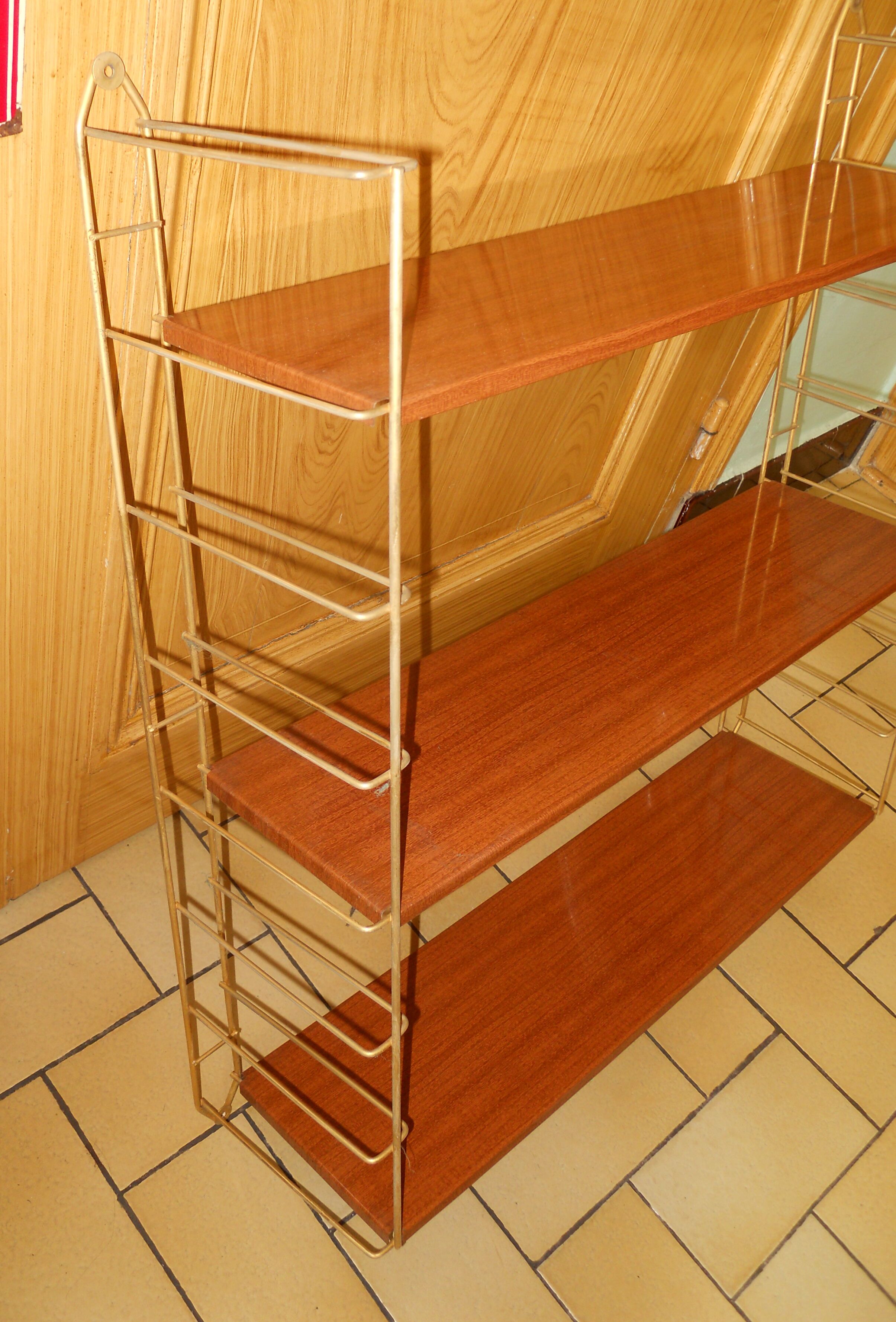 Wall mounted vintage metal shelf