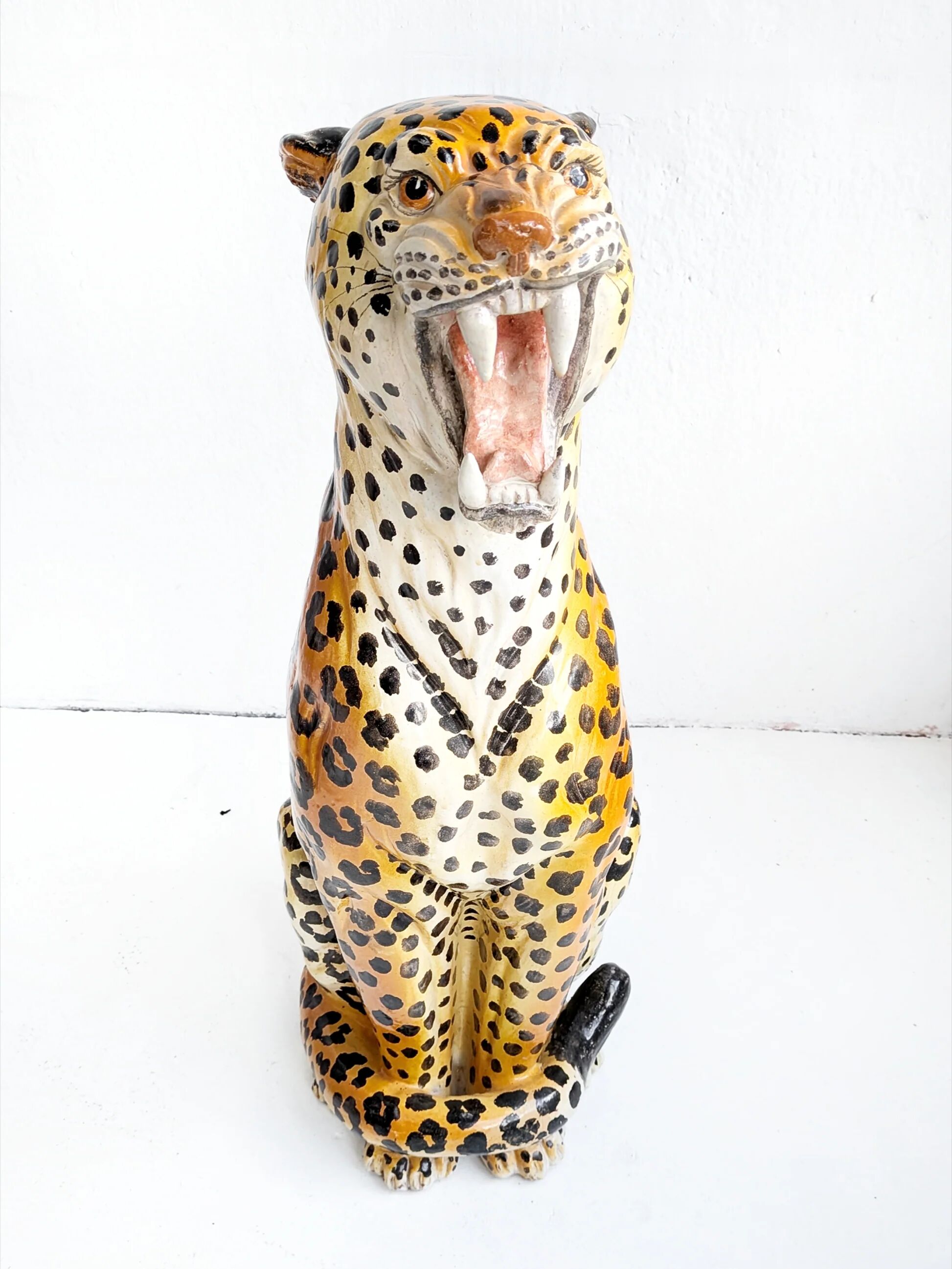 Ceramic cheetah statue from the 1970s.