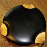 VINTAGE BIRCH AND LEATHER STOOL BY ALVAR AALTO FOR ARTEK
