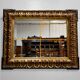 Miroir rectangulaire en bois et stuc teintés or – 1920