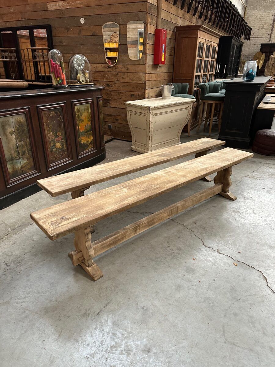 Pair of oak benches