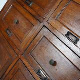 1870s oak apothecary cabinet