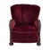 1950s, Danish relax armchair, cherry-red furniture velour, dark beech wood.