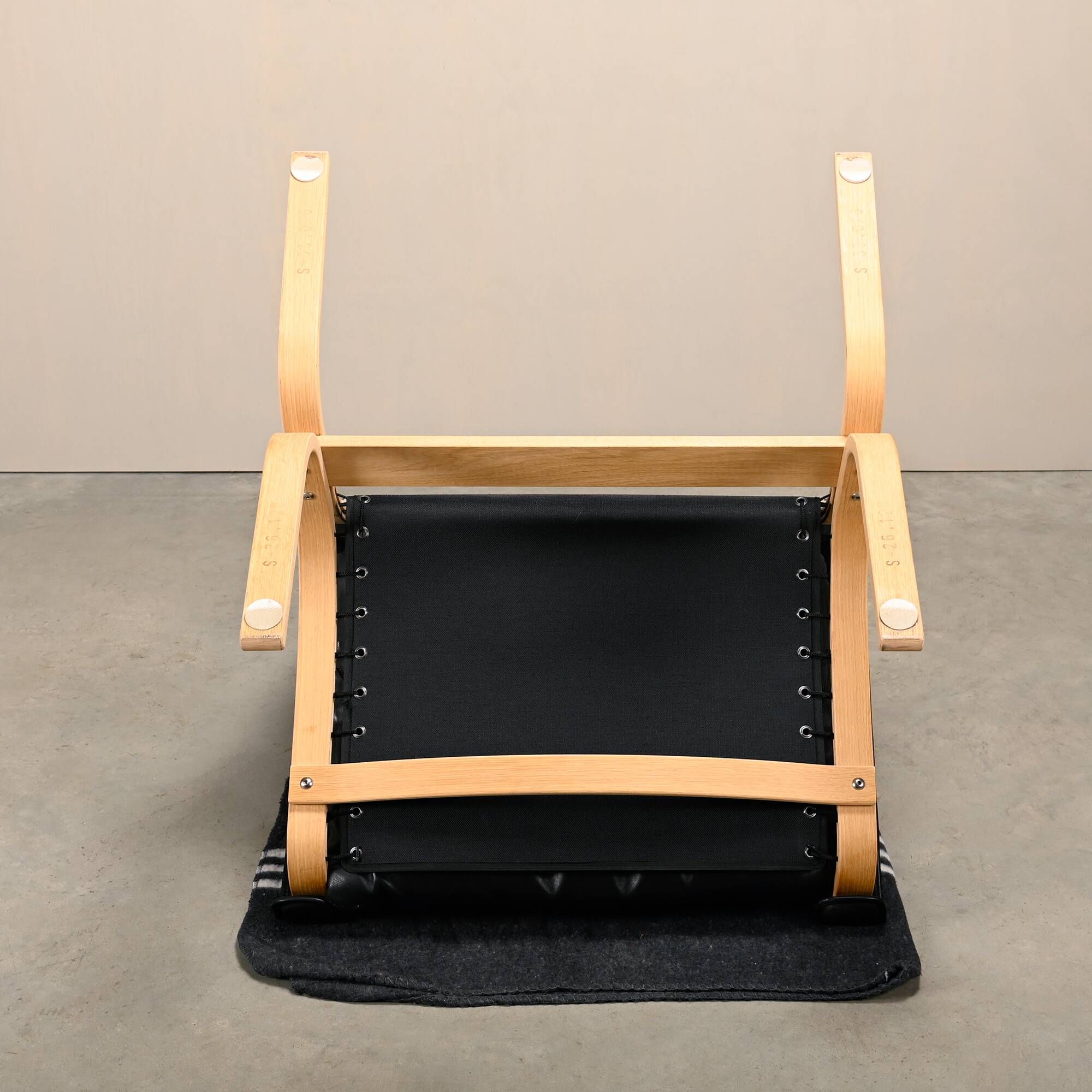 Ingmar Relling Siesta Lounge Chair and Ottoman in naturel Oak and Black Lea
