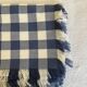 New fringed XL Vichy canvas tablecloth with 14 napkins, width 210cm.