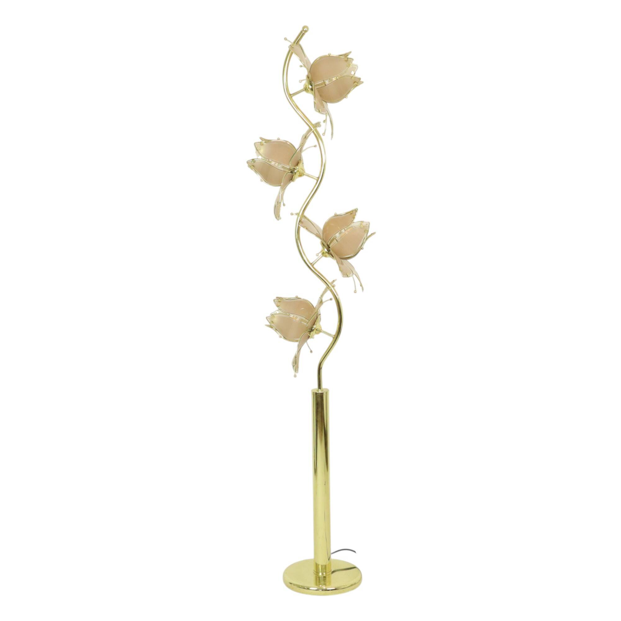 Italian Lotus Lamp XL Floor Lamp Hollywood Regency 190cm