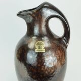 ruscha art VASE jug drip glaze shades of purple black brown 1970 80s