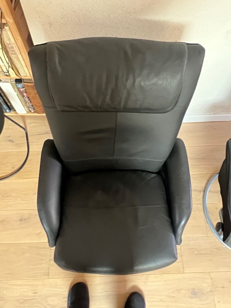 Ikea malung leather armchairs black