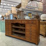 Early 20th-century oak hardware counter