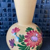 Terracotta vase decorated with flowers