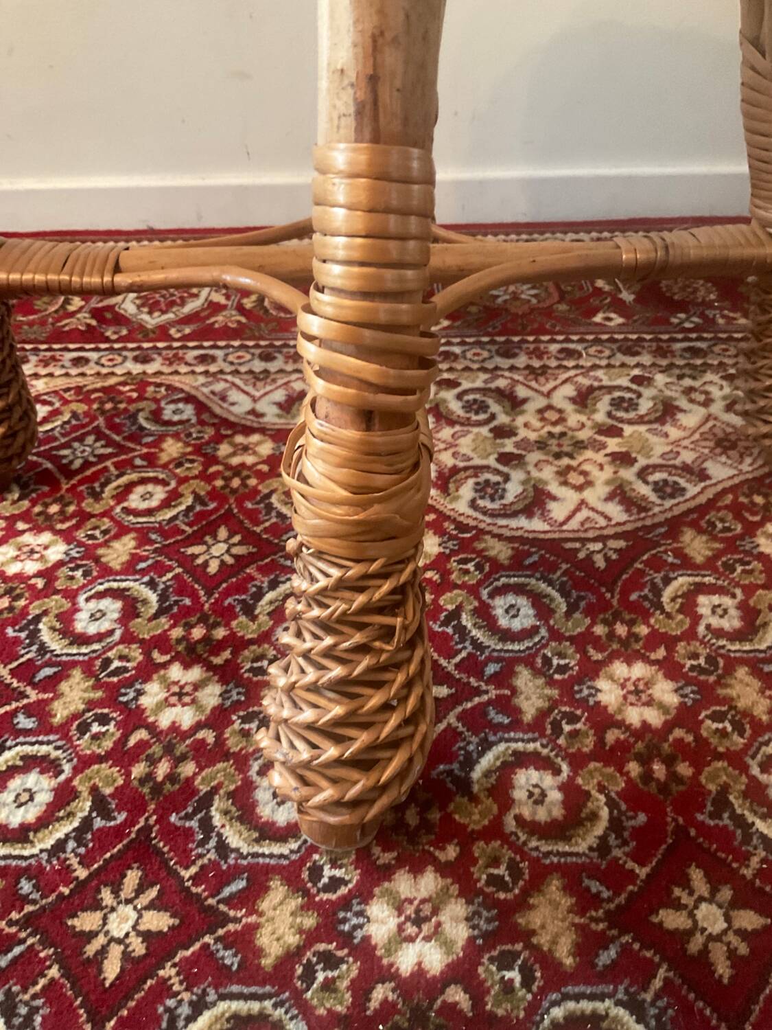 Vintage rattan and wicker stool