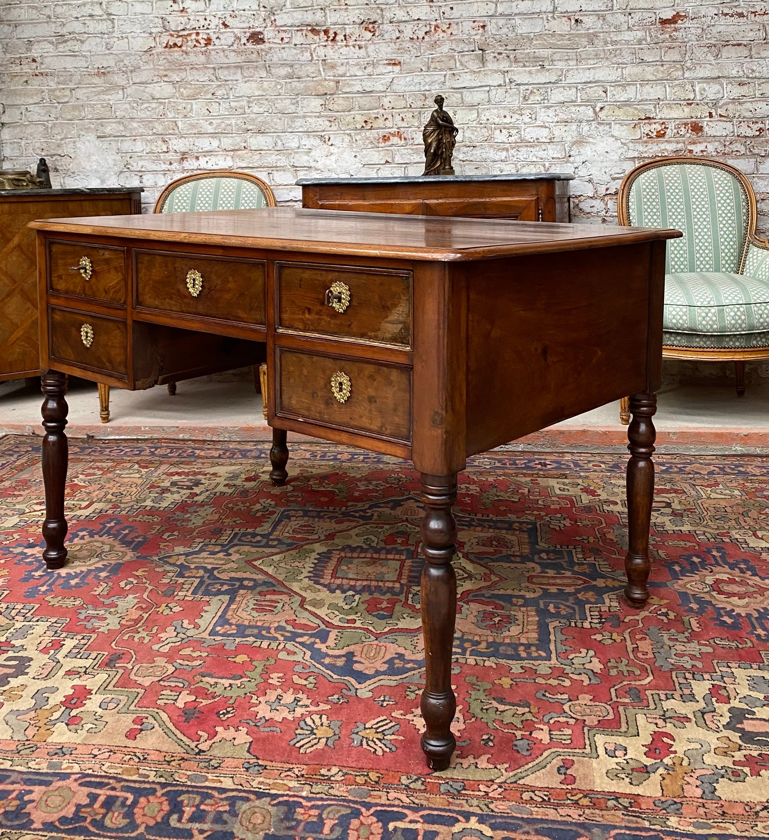 Mahogany desk period restoration xix th century