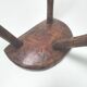Brutalist tripod stool in solid wood half round