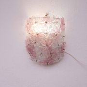 Set of 2 Murano Wall Light Pink Flower by Seguso, 1970