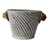 Cache pot panier tressé barbotine vintage