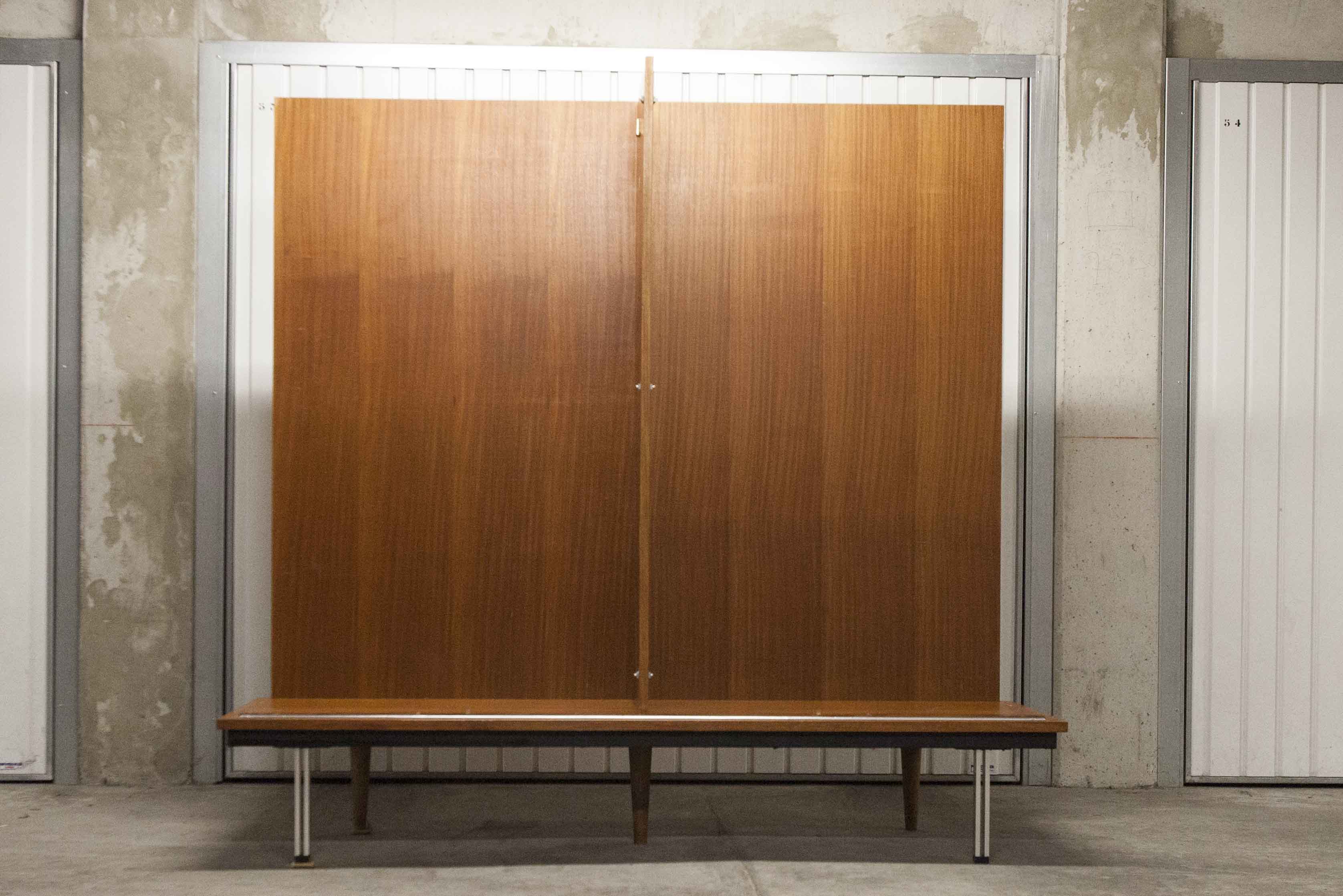 Wardrobe 1970 teak 4 doors half wardrobe half shelf 182 cm