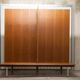 Wardrobe 1970 teak 4 doors half wardrobe half shelf 182 cm