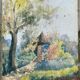 Tableau Aquarelle "La cabane dans le jardin" fin XIX° siècle