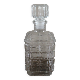 Vintage Relief Square Glass Whiskey Decanter