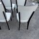 Set of 6 vintage chairs from the 50s-60s – Blue faux leather – Tapered legs