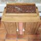 wood and marble bedside table revamped in terracotta