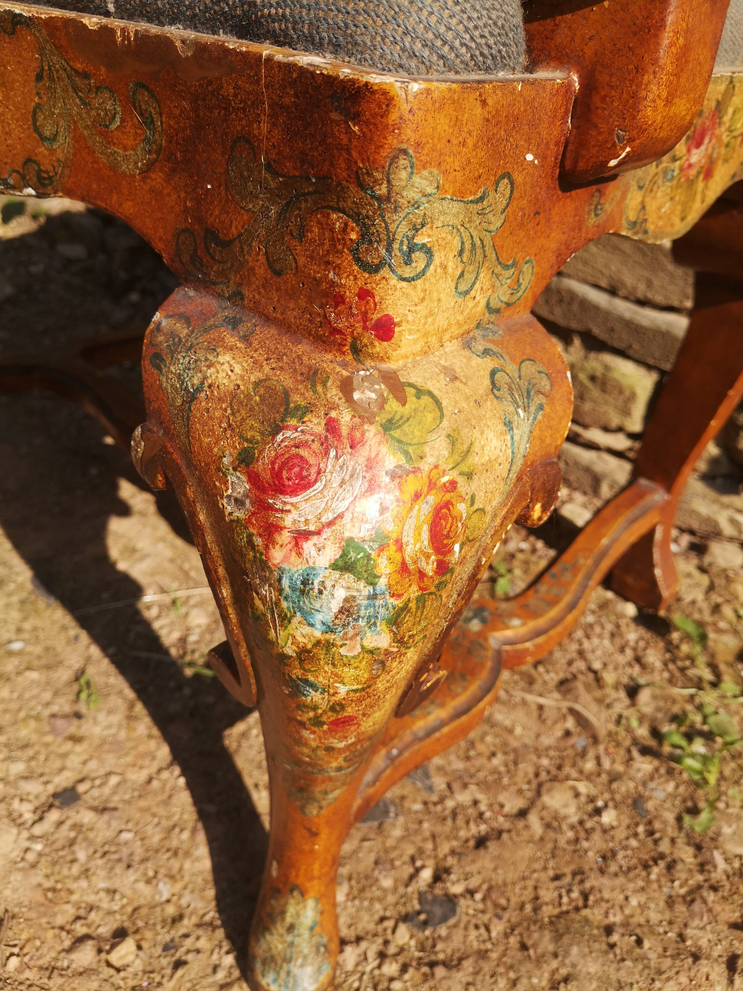 19th painted Italian armchair