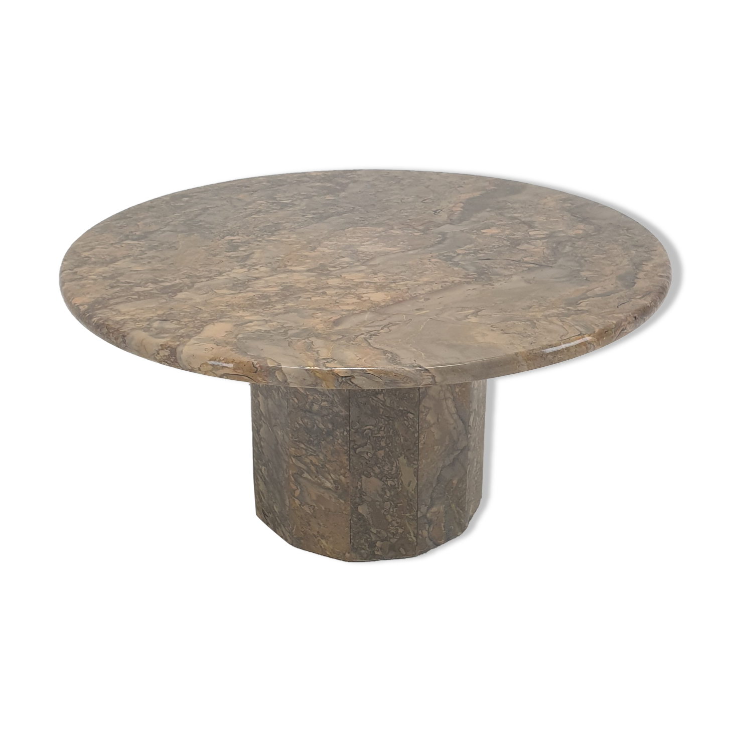 Round Italian Marble Coffee Table, 1980's