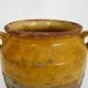 Glazed yellow confit pot, south west of France. Storage jar. Pyrenees 19th century