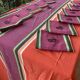 Nappes et serviettes à rayures colorées