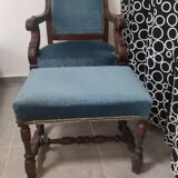 Fauteuil et repose pieds Louis Philippe