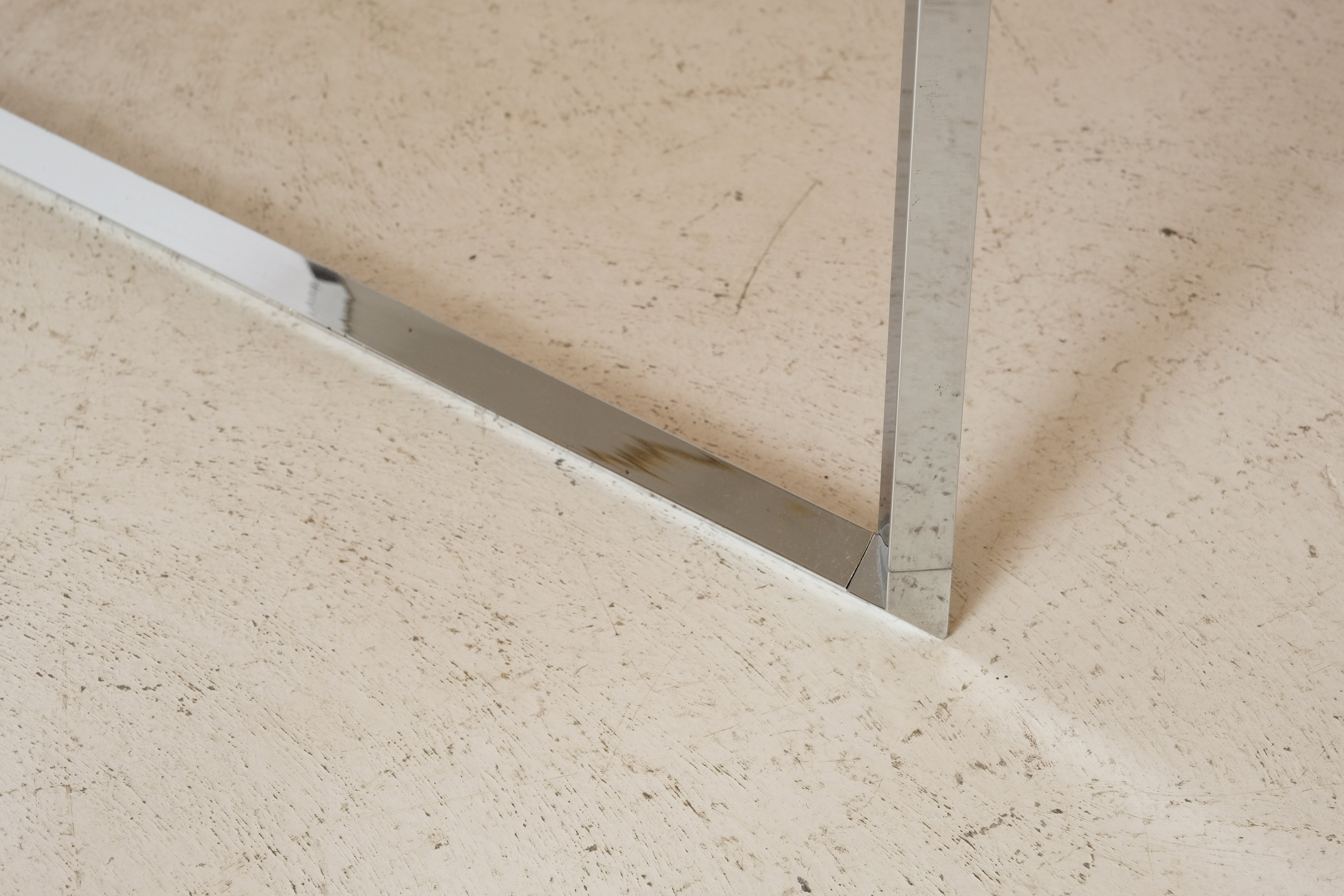 Coffee table vitra chrome and glass 1970's