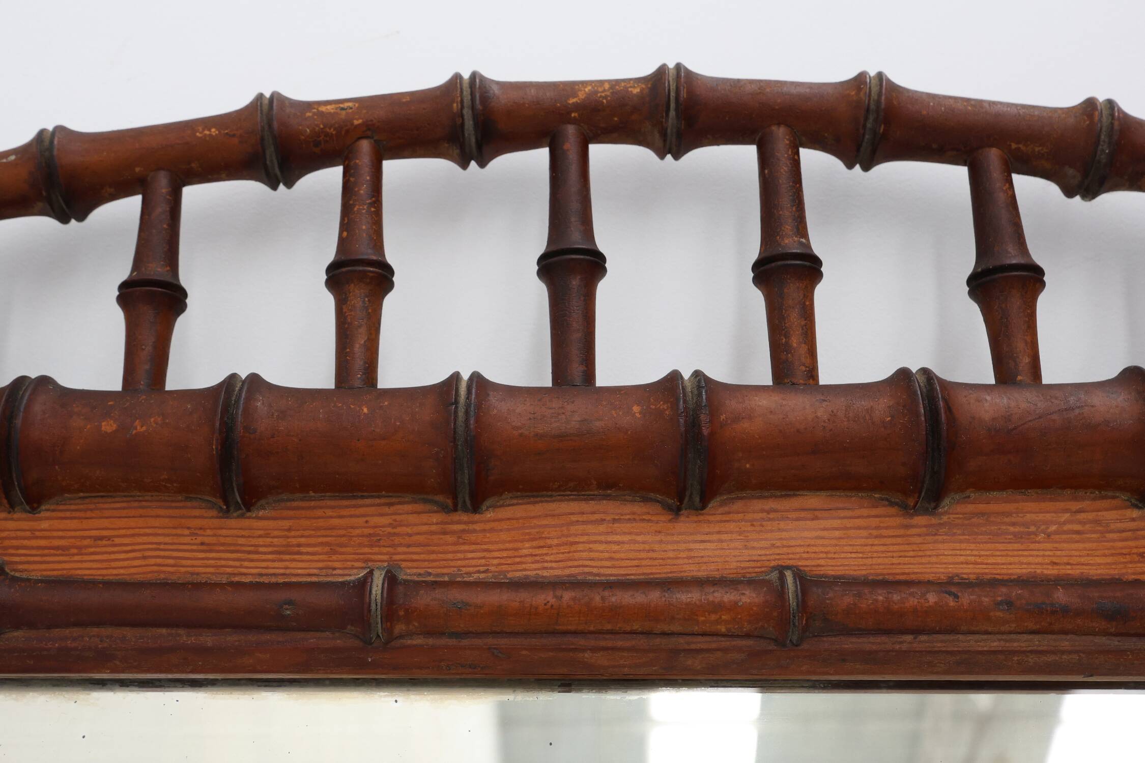 Antique 19th century faux bamboo mirror in wood, France