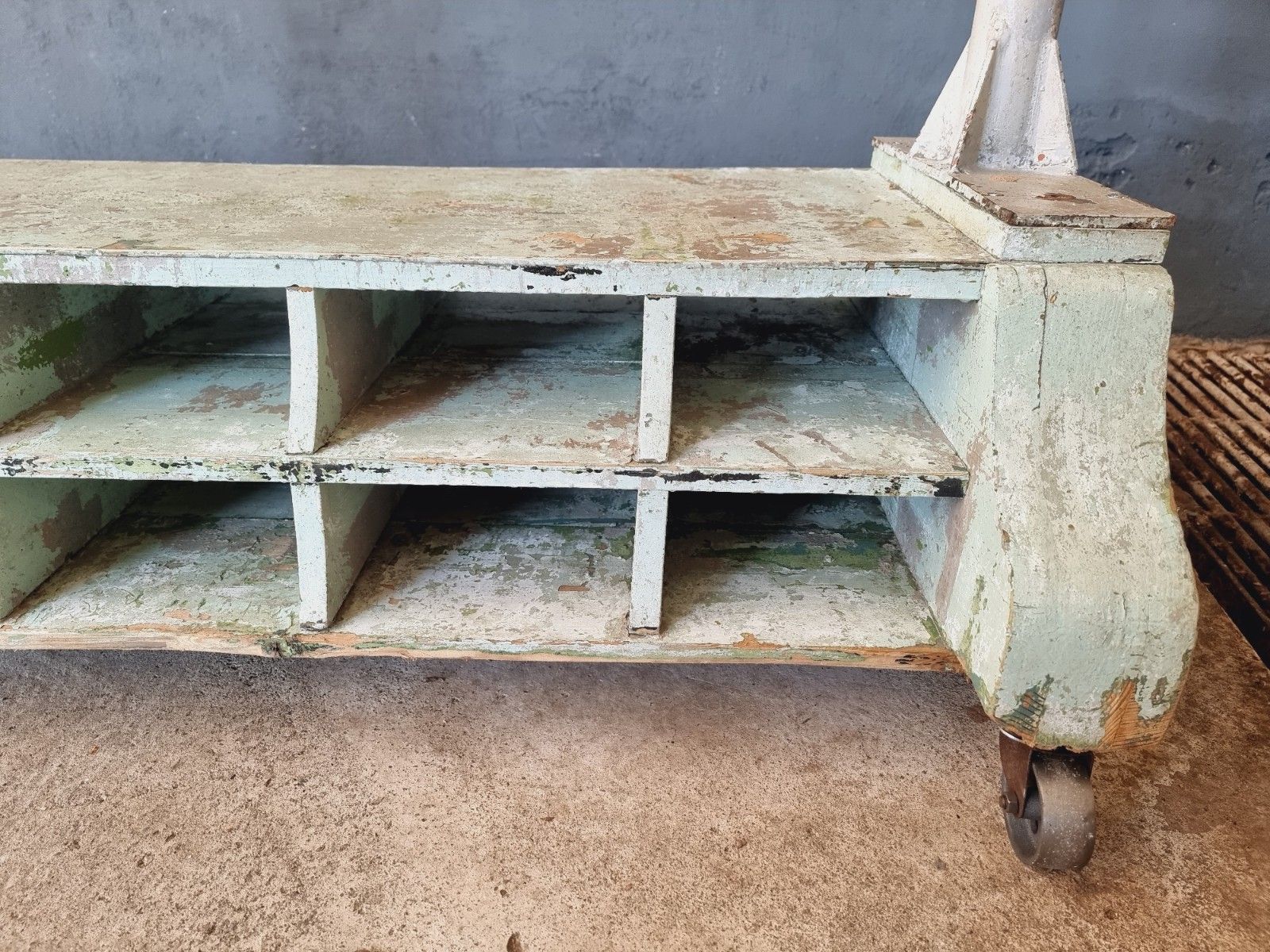 Old industrial coat rack, wardrobe rack XXXL