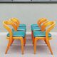 Set of 6 Scandinavian teak color chairs 60s