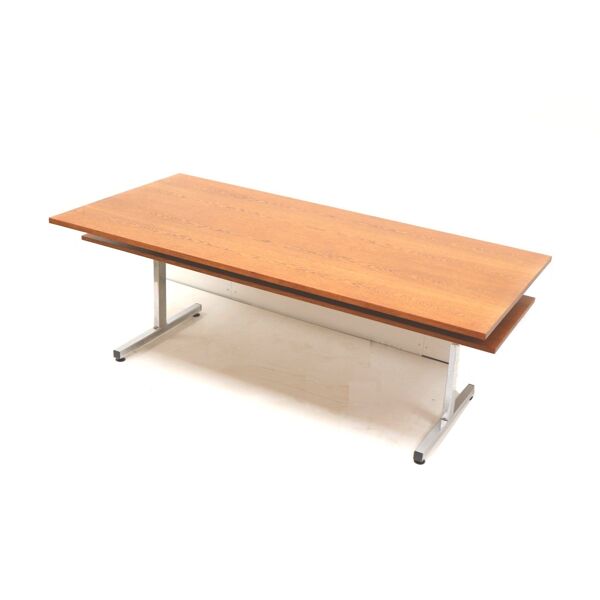 Grande table vintage en wengé, utilisable comme table à manger, table de conférence ou bureau, datant des années 1970.